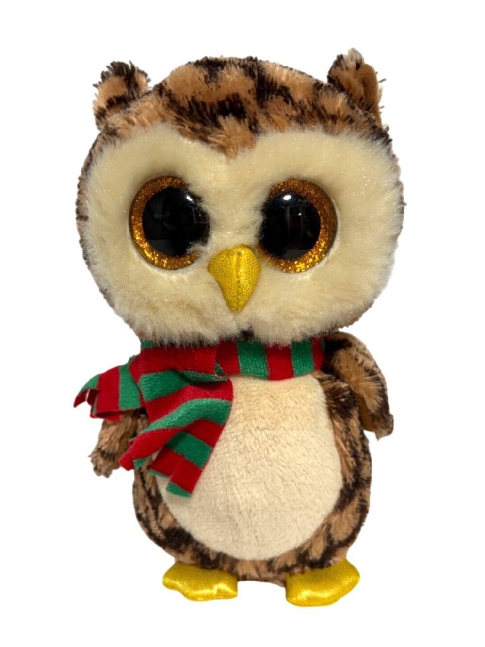 Ty Beanie Boos Owl Wise 6 in Tall Plush Stuffed Animal Doll Toy Brown Beige Gree